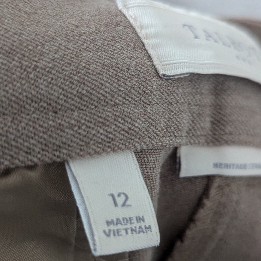 Talbots Women's 12 Brown Pants tailored front seam classic professional office - Picture 11 of 13